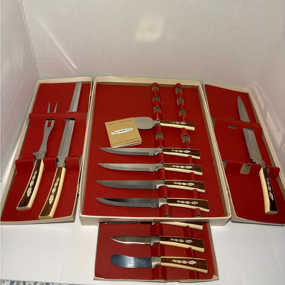 Sheffield English 19-Piece Stainless Steel Cutlery Set Carving Hostess Serving